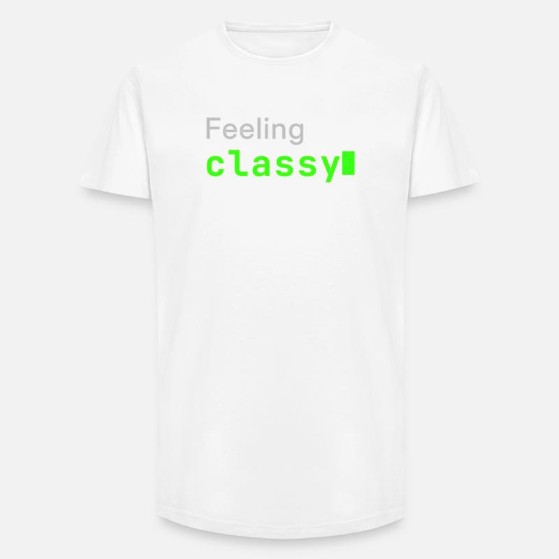Feeling classy | Developer mood - Long Fit Men's T-Shirt - white