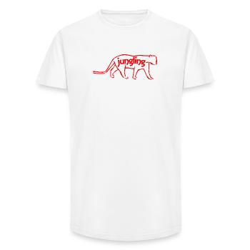 Red Panther jungelt - Long Fit Männer T-Shirt - Weiß - Vorne - AI Model Male 185 light (185cm)