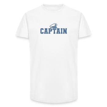 Captain Boating Sailor Sailing Nautical Boat - Long Fit Men's T-Shirt - white - Front - AI Model Male 185 light (185cm)