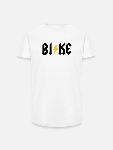 BI!KE - Long Fit Männer T-Shirt - Weiß
