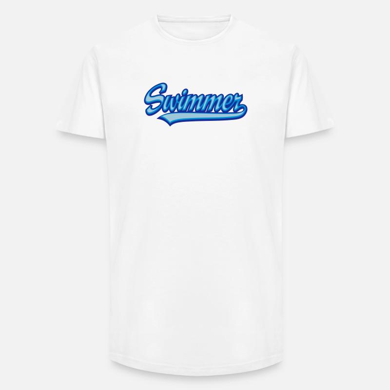 SWIMMER - Long Fit Männer T-Shirt - Weiß