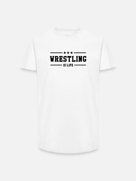 Wrestling is life - Long Fit Men's T-Shirt - white