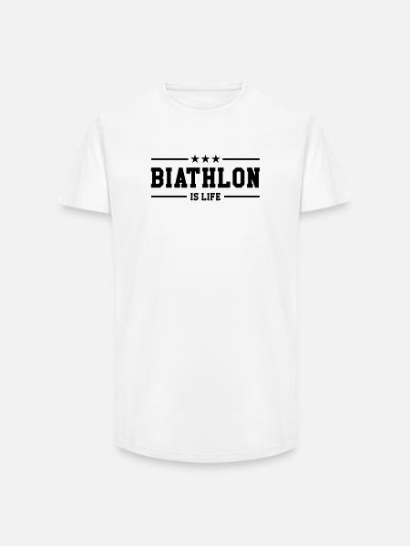 Biathlon is life - Long Fit Men's T-Shirt - white