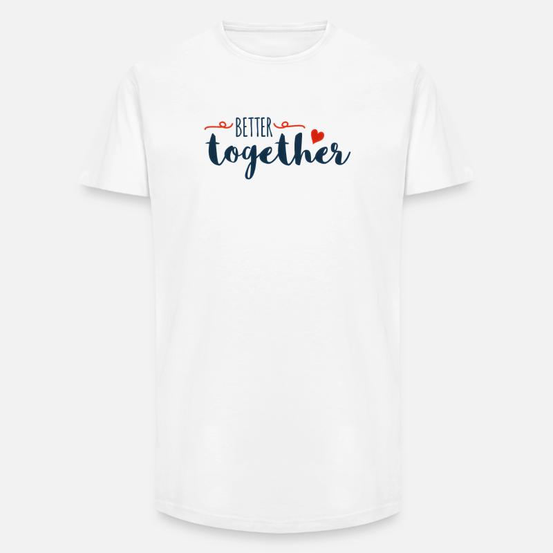 Mieux Ensemble Script Cœur - T-shirt coupe longue homme - blanc