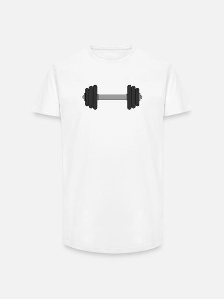 Haltère - T-shirt coupe longue homme - blanc