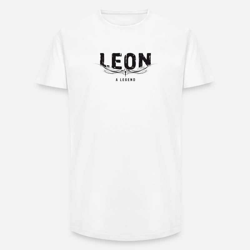 LEON A LEGEND - Long Fit Männer T-Shirt - Weiß