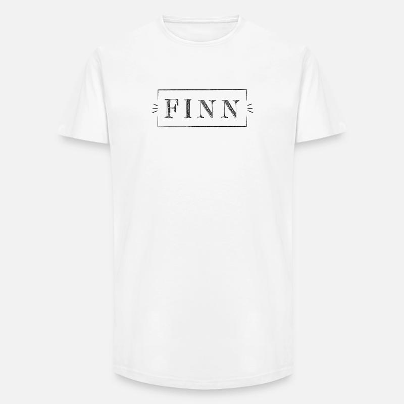 FINN | Boy name in a Frame - Long Fit Männer T-Shirt - Weiß