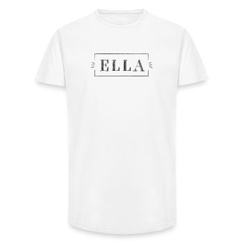 ELLA - name in a frame - Long Fit Men's T-Shirt - white - Front - AI Model Male 185 light (185cm)
