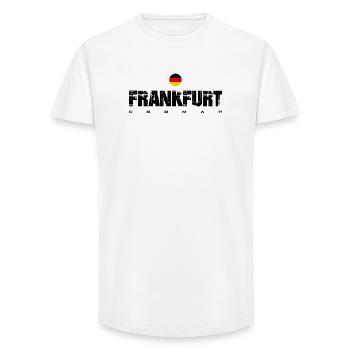Minimalistisches Emblem der deutschen Flagge - Long Fit Männer T-Shirt - Weiß - Vorne - AI Model Male 185 light (185cm)