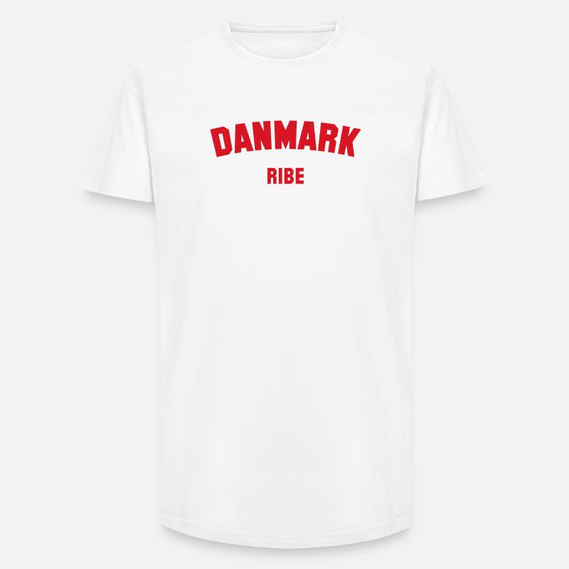 RIBE Denmark Dänemark - Long Fit Männer T-Shirt - Weiß