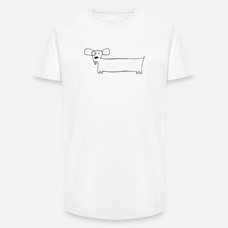 01 Hündchen Lang - Long Fit Männer T-Shirt - Weiß