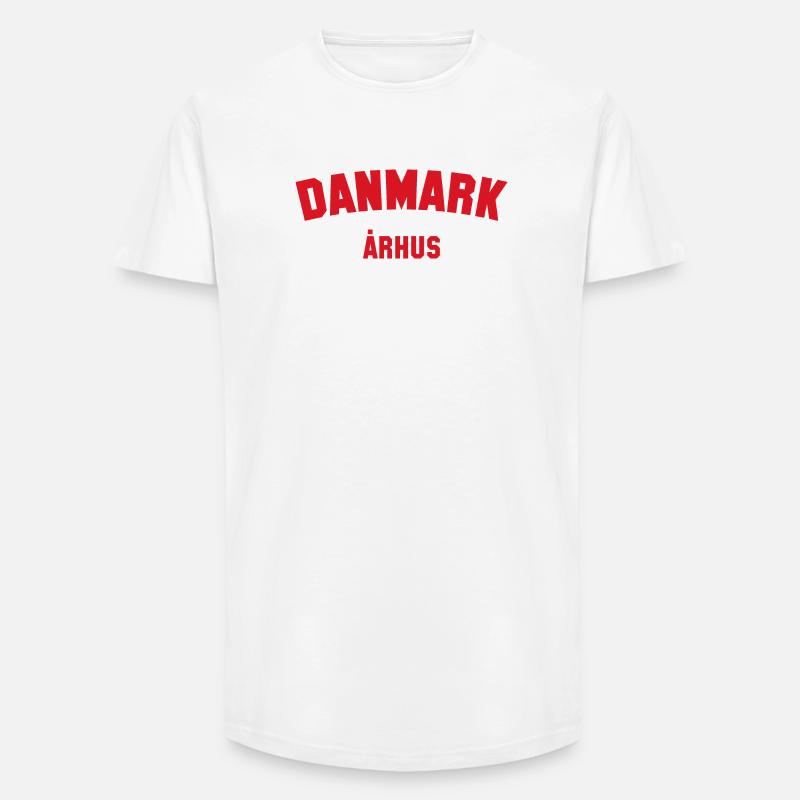 ARHUS Danmark Dänemark - Long Fit Männer T-Shirt - Weiß