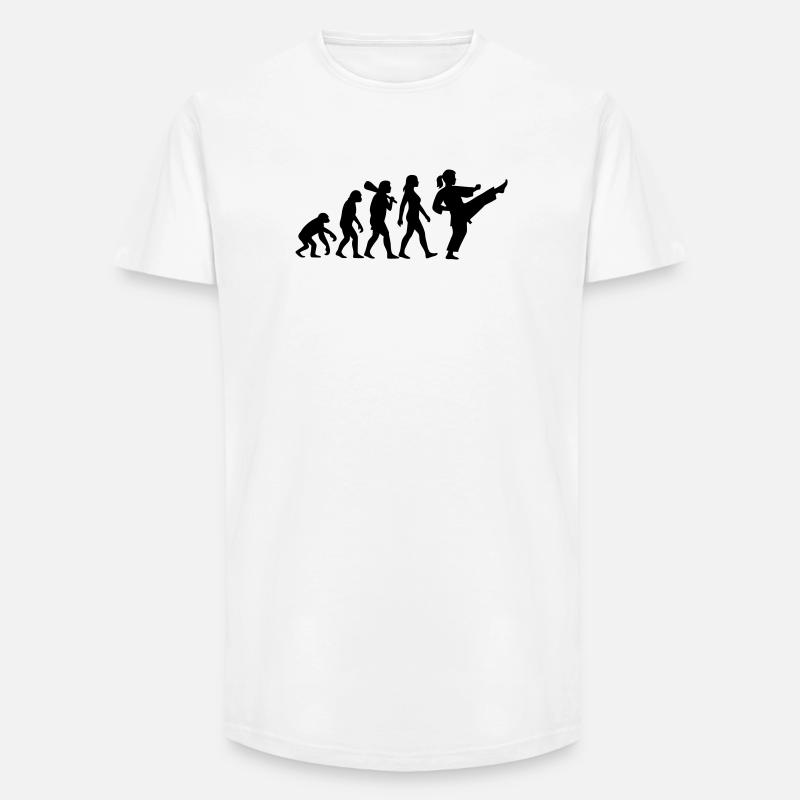 Karaté Évolution - T-shirt coupe longue homme - blanc