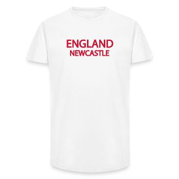 Photorealistic City Skyline of Newcastle - Long Fit Men's T-Shirt - white - Front - AI Model Male 185 light (185cm)