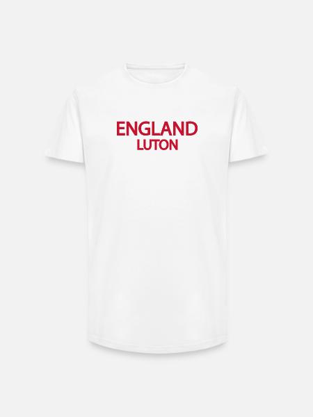 Englisches Landschaftsmotiv in Rotton - Long Fit Männer T-Shirt - Weiß