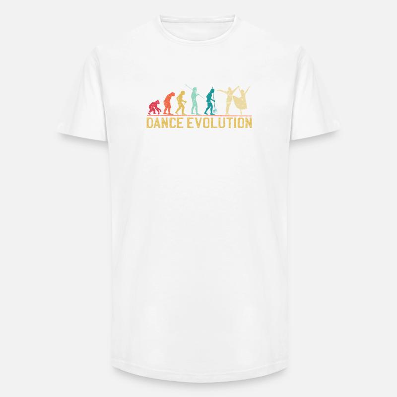 Dance Evolution Silhouette Design - Long Fit Men's T-Shirt - white