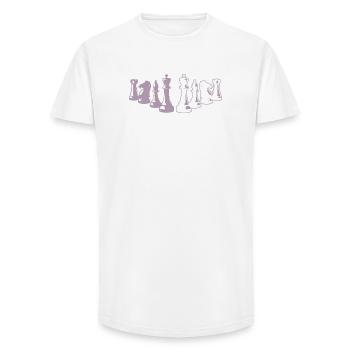 Minimalistisches Schach Silhouette Schachbrett - Long Fit Männer T-Shirt - Weiß - Vorne - AI Model Male 185 light (185cm)