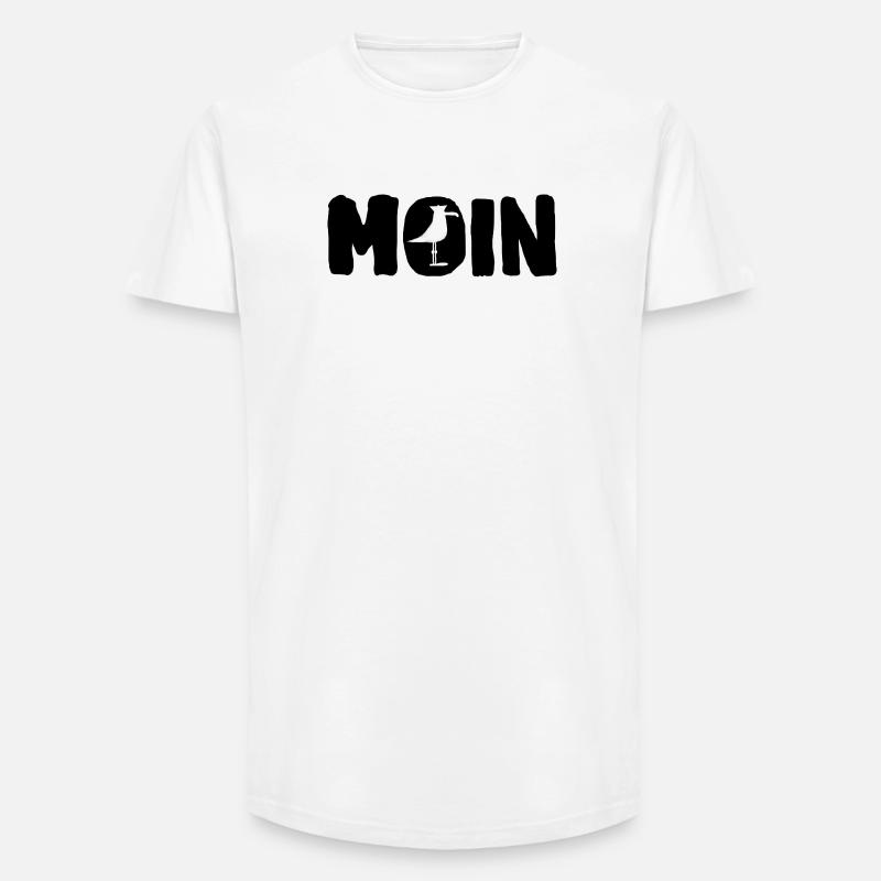 Moin mit die Möwe - Long Fit Männer T-Shirt - Weiß