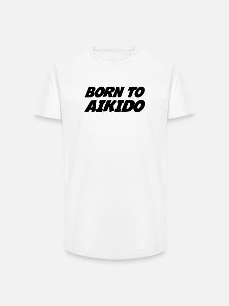Born for Aikido - Long Fit Men's T-Shirt - white