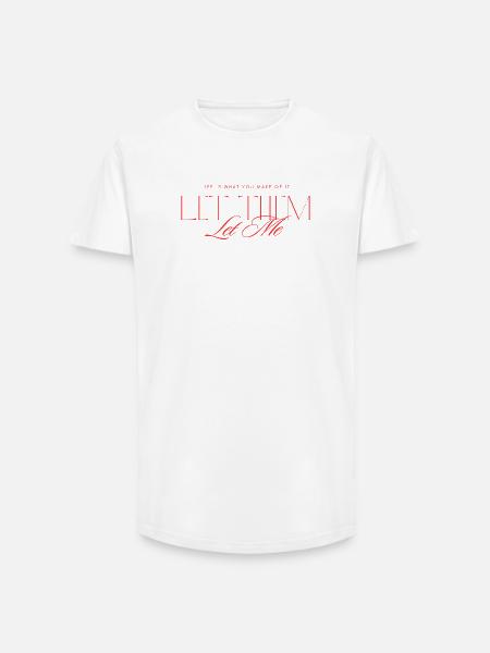 Let Them Mindset - Long Fit Men's T-Shirt - white