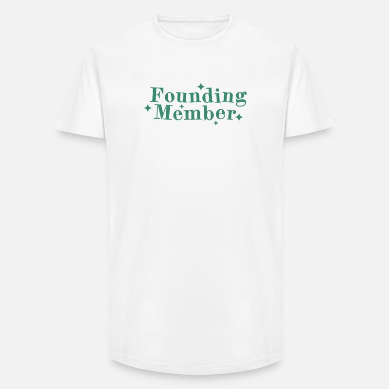 Founding Member Schriftlogo Sterne - Long Fit Männer T-Shirt - Weiß