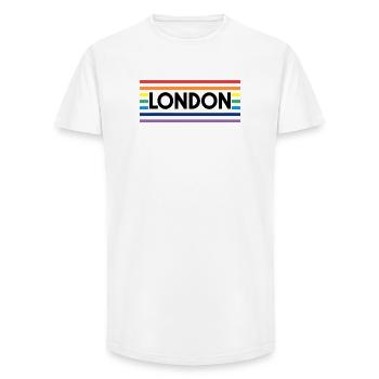 LONDON Urban Rainbow - Long Fit Men's T-Shirt - white - Front - AI Model Male 185 light (185cm)