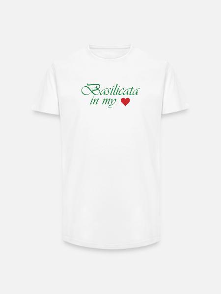 Basilicate dans mon cœur - T-shirt coupe longue homme - blanc