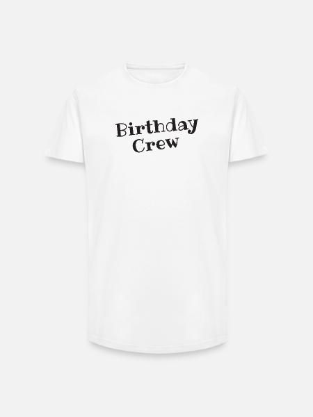 Birthday Crew - Long Fit Men's T-Shirt - white