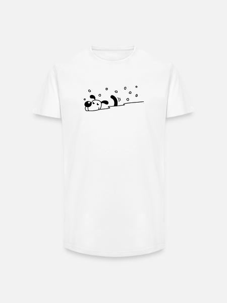 Cute dog in the snow - Long Fit Men's T-Shirt - white