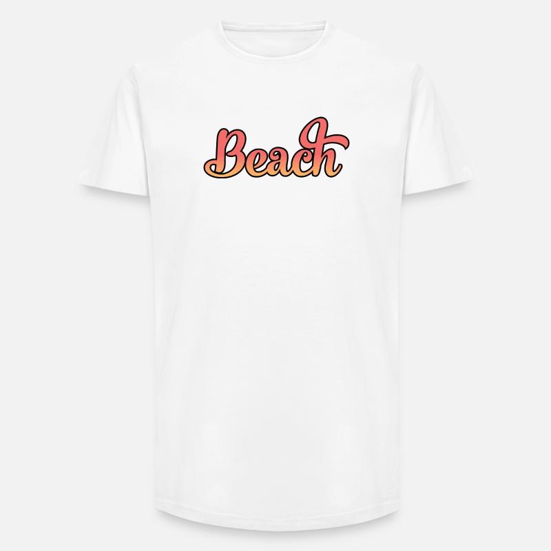 Beach - Long Fit Men's T-Shirt - white