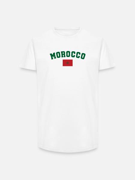 Maroc morocco - T-shirt coupe longue homme - blanc