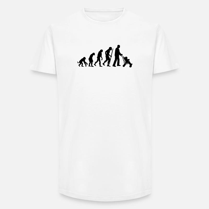 Die Entwicklung der (Groß-) Vaterschaft - Long Fit Männer T-Shirt - Weiß