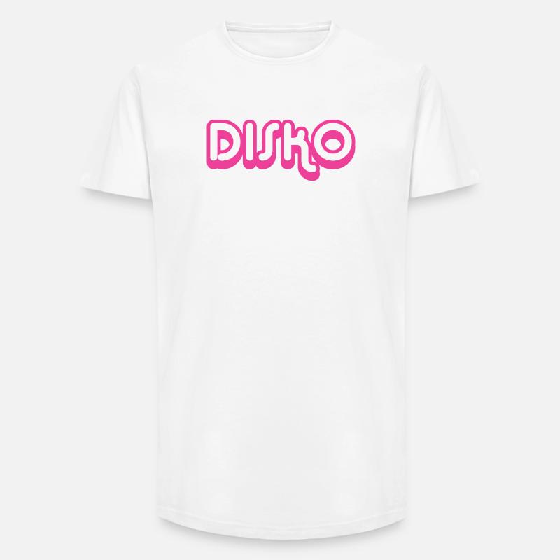 DISKO Nicki - Long Fit Männer T-Shirt - Weiß