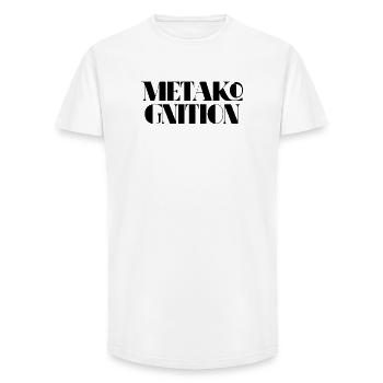 MétaCognition - T-shirt coupe longue homme - blanc - Devant - AI Model Male 185 light (185cm)