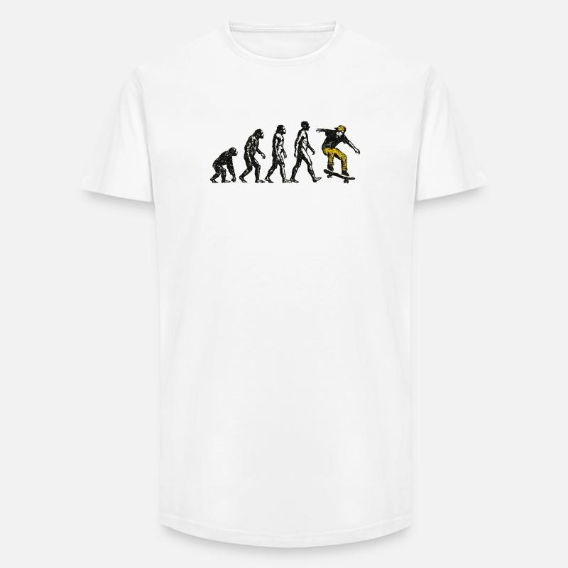 Evolution Skateboarder – Grunge Skate Design - Long Fit Men's T-Shirt - white