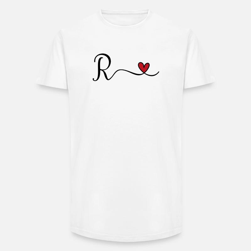 Buchstabe R Monogramm - Long Fit Männer T-Shirt - Weiß