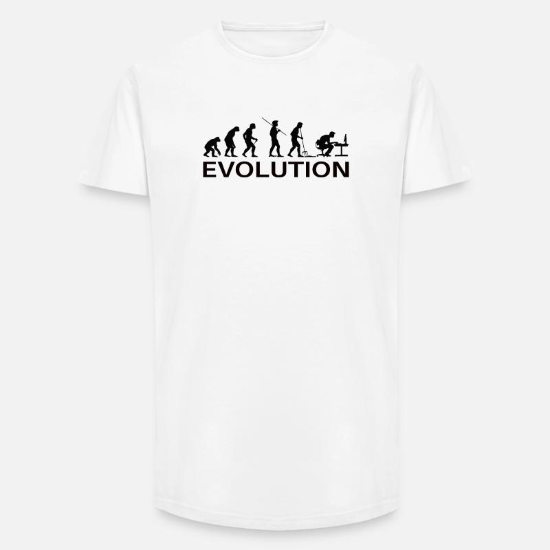 Evolution Gamer | Computer Freak Nerd PC - Long Fit Männer T-Shirt - Weiß