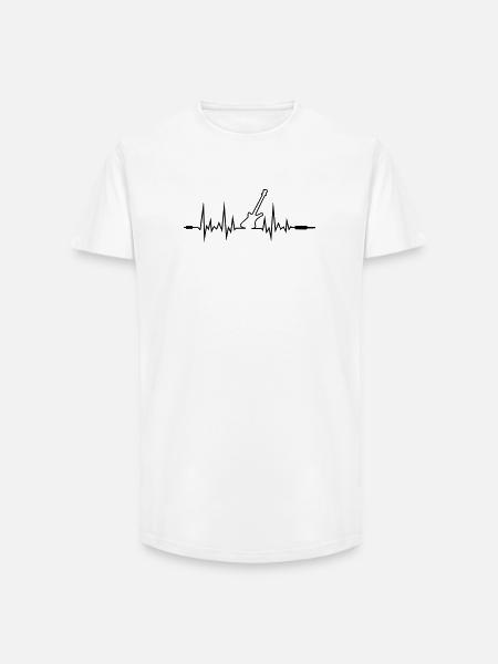 Wave Gitarre mit Klinkenstecker-Enden - Long Fit Männer T-Shirt - Weiß