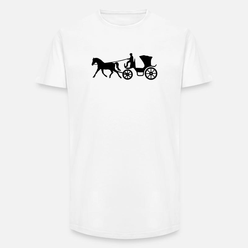 kutsche kutscher pferd geschenkidee - Long Fit Männer T-Shirt - Weiß