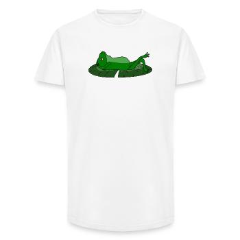 Frosch Kröte Chillkröte - Long Fit Männer T-Shirt - Weiß - Vorne - AI Model Male 185 light (185cm)