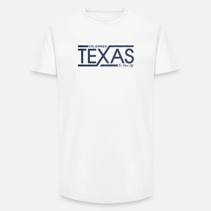 Texas Stripes Retro State Panel - Long Fit Männer T-Shirt - Weiß