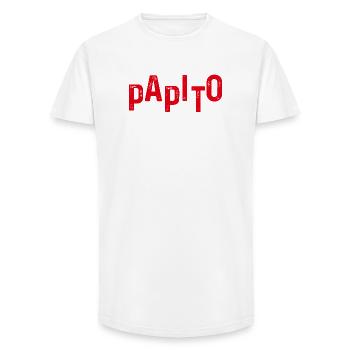 Papito Distressed Red Letters - Long Fit Men's T-Shirt - white - Front - AI Model Male 185 light (185cm)
