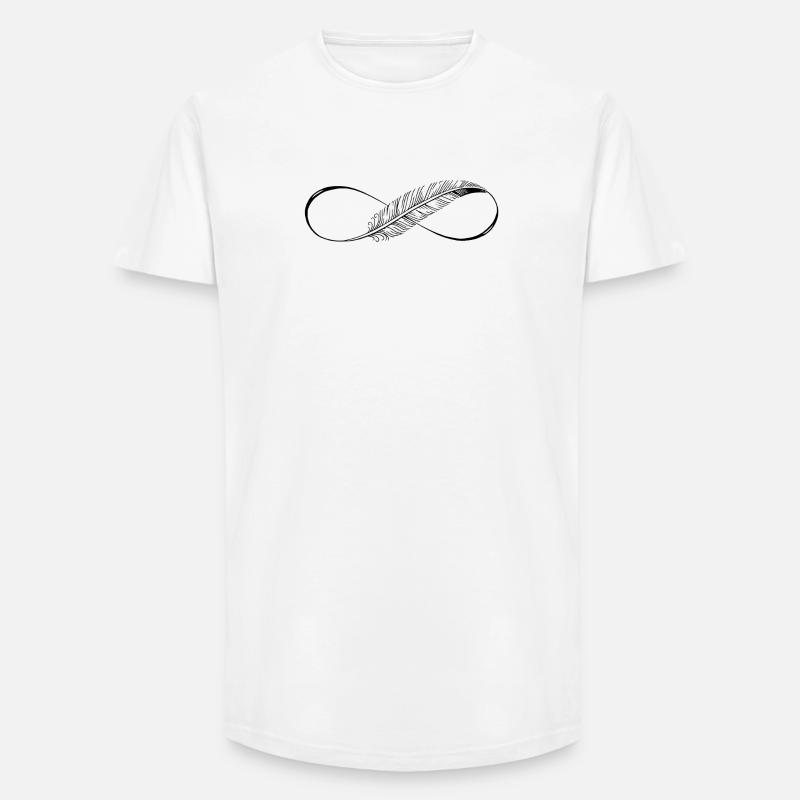 Lignes mignonnes Infinity Spring - T-shirt coupe longue homme - blanc
