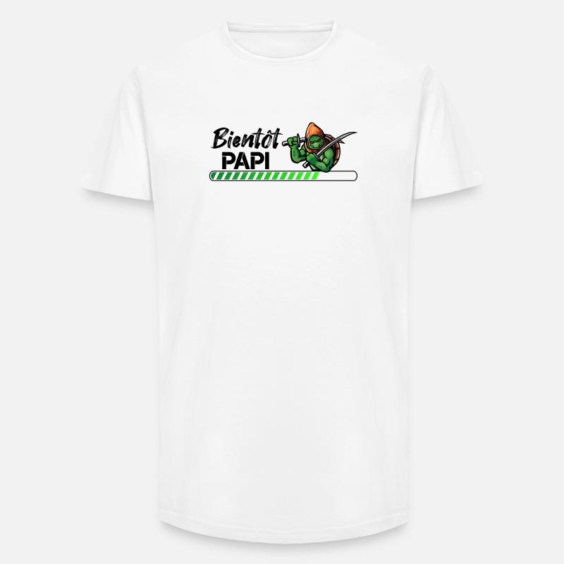 Bientôt papi ninja - T-shirt coupe longue homme - blanc