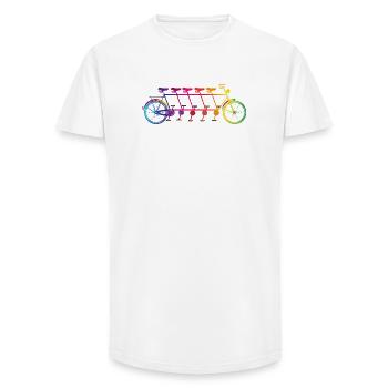colorful tandem bike for five people - Long Fit Men's T-Shirt - white - Front - AI Model Male 185 light (185cm)