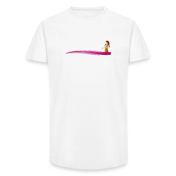Singing woman | Singer on wave - Long Fit Men's T-Shirt - white - Front - AI Model Male 185 light (185cm)