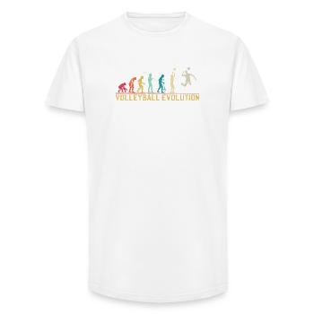 T-shirt graphique Volleyball Evolution - T-shirt coupe longue homme - blanc - Devant - AI Model Male 185 light (185cm)