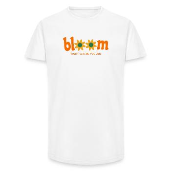 🌻Bloom right where you are planted Psalm 92:13 - Long Fit Men's T-Shirt - white - Front - AI Model Male 185 light (185cm)