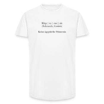 Danger of confusion: kleptomania & Cleopatra - Long Fit Men's T-Shirt - white - Front - AI Model Male 185 light (185cm)