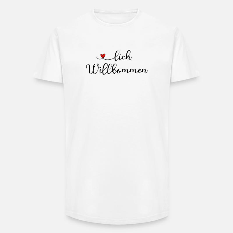 Herzlich Willkommen - Long Fit Männer T-Shirt - Weiß
